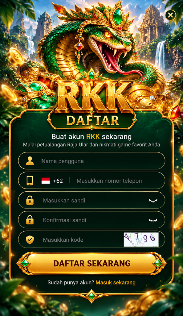 RKK Daftar dengan Raja Ular emas dan formulir registrasi.